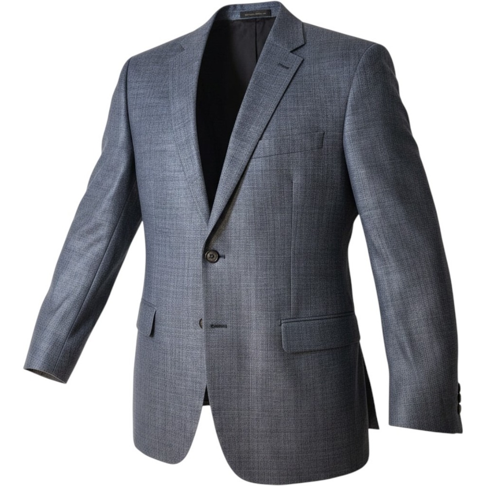 Lauren‎ Ralph Lauren Mens 40R Blue Sharkskin Silk Wool Two Button Blazer Jacket